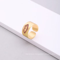 Shangjie oem anillo hip hop punk chunky heart anillo abierto anillo de circón sexy anillo dorado banda ancha de cobre dorado anillo de cobre